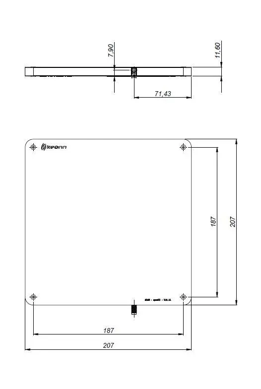 AA-SP11 UHF RFID 天線尺寸