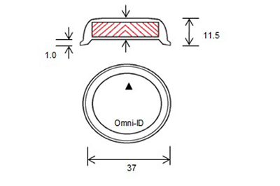 RA500M 鋼瓶專用 UHF RFID Tag  尺寸